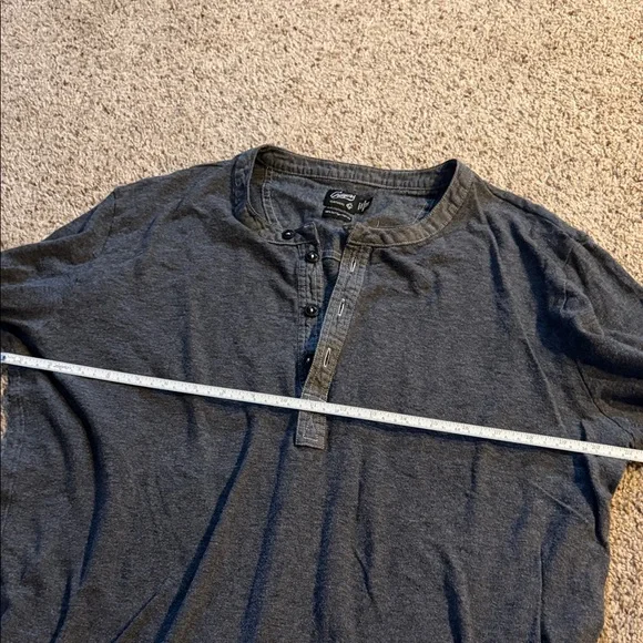 Men's Grayer’s Gray Henley Shirt 100% cottons size large - Picture 6 of 8